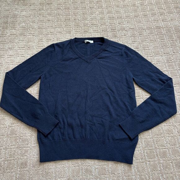 The Row Sweaters - THE ROW Stockwell Cashmere Sweater Women's XS Navy Blue V-Neck Tailored Luxury